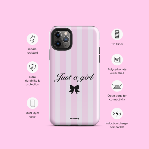 Just a Girl Pink Coquette Aesthetic Phone Case
