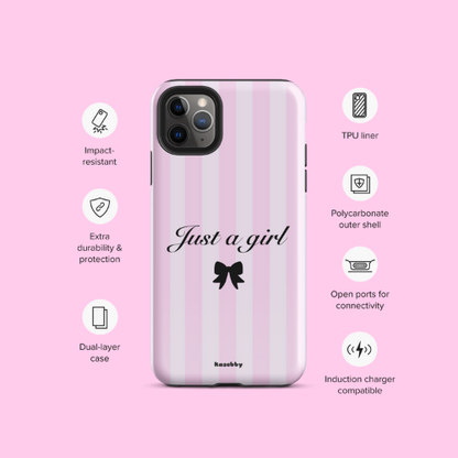 Just a Girl Pink Coquette Aesthetic Phone Case