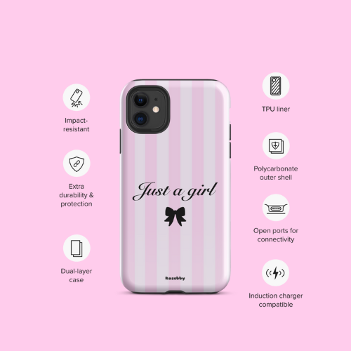 Just a Girl Pink Coquette Aesthetic Phone Case