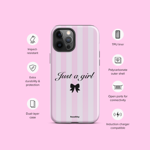 Just a Girl Pink Coquette Aesthetic Phone Case