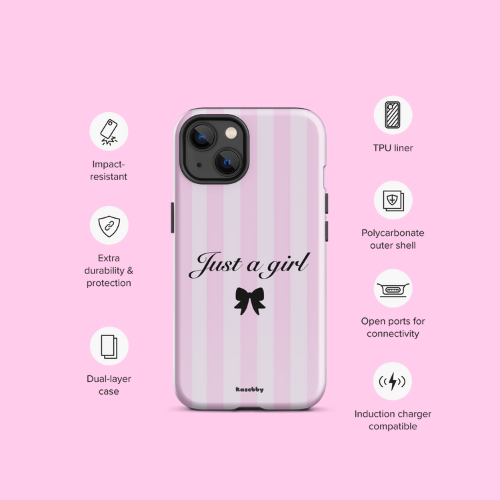 Just a Girl Pink Coquette Aesthetic Phone Case