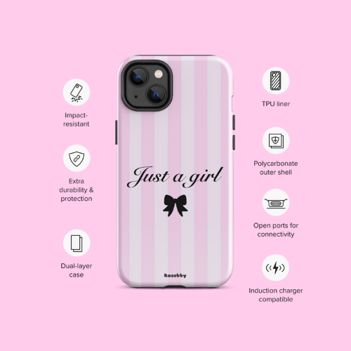 Just a Girl Pink Coquette Aesthetic Phone Case