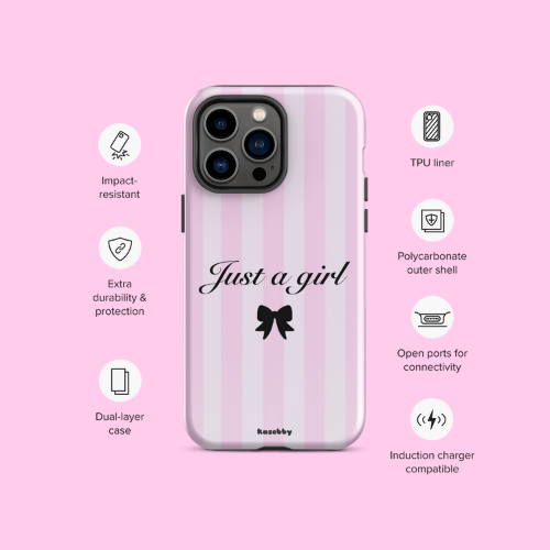 Just a Girl Pink Coquette Aesthetic Phone Case