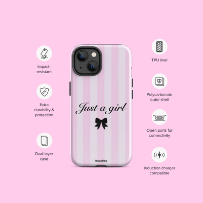 Just a Girl Pink Coquette Aesthetic Phone Case