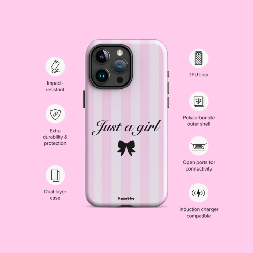 Just a Girl Pink Coquette Aesthetic Phone Case