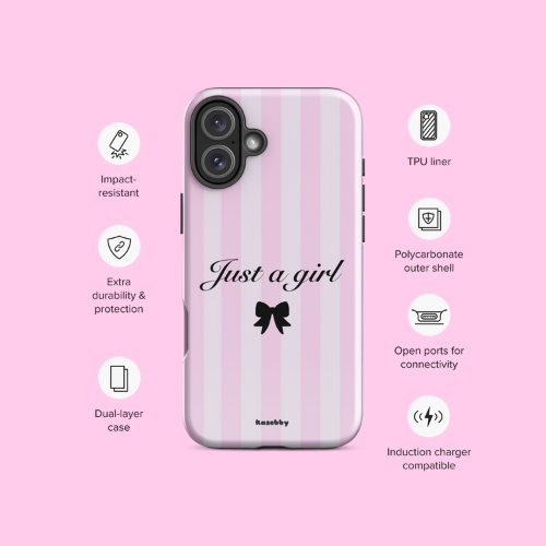 Just a Girl Pink Coquette Aesthetic Phone Case
