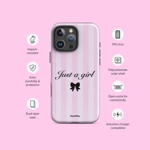 Just a Girl Pink Coquette Aesthetic Phone Case
