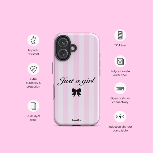 Just a Girl Pink Coquette Aesthetic Phone Case