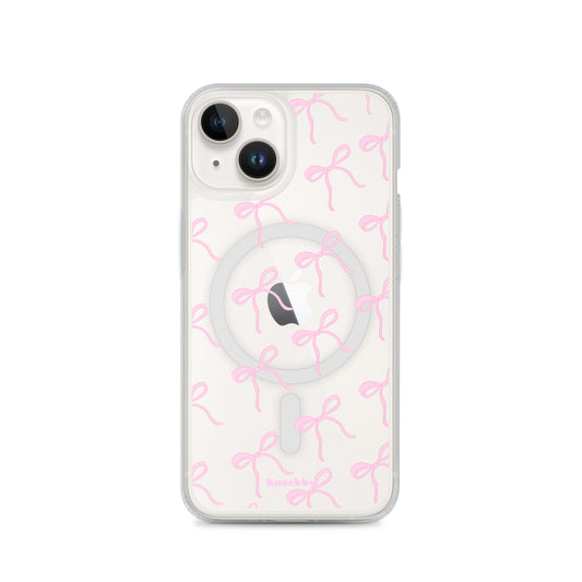Pink Coquette Bows Aesthetic Phone Case with MagSafe® Compatibility - kasebby