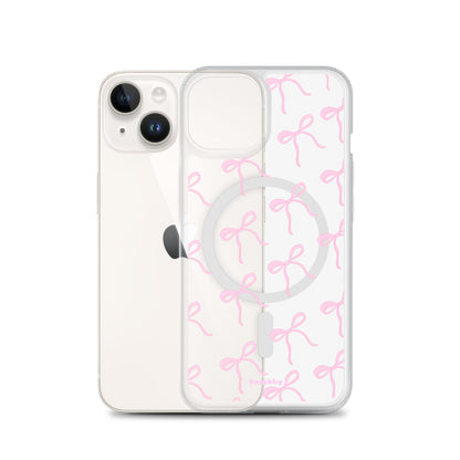 Pink Coquette Bows Aesthetic Phone Case with MagSafe® Compatibility