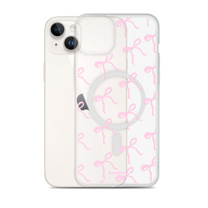 Pink Coquette Bows Aesthetic Phone Case with MagSafe® Compatibility