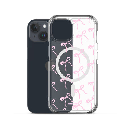 Pink Coquette Bows Aesthetic Phone Case with MagSafe® Compatibility