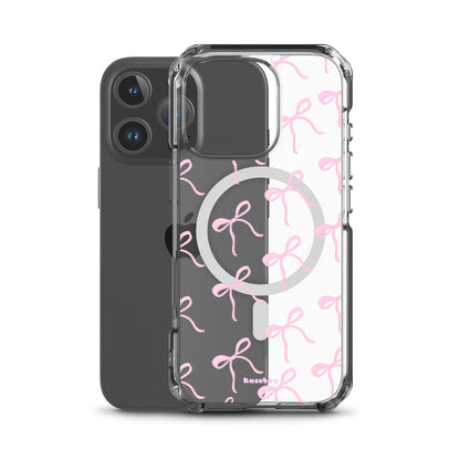 Pink Coquette Bows Aesthetic Phone Case with MagSafe® Compatibility