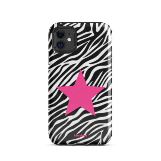 Zebra Print 2000s McBling Aesthetic Phone Case – Trendy Protective iPhone Cover