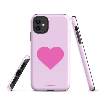 Pink Heart Cute Aesthetic Phone Case – Multi-Angle Durable View