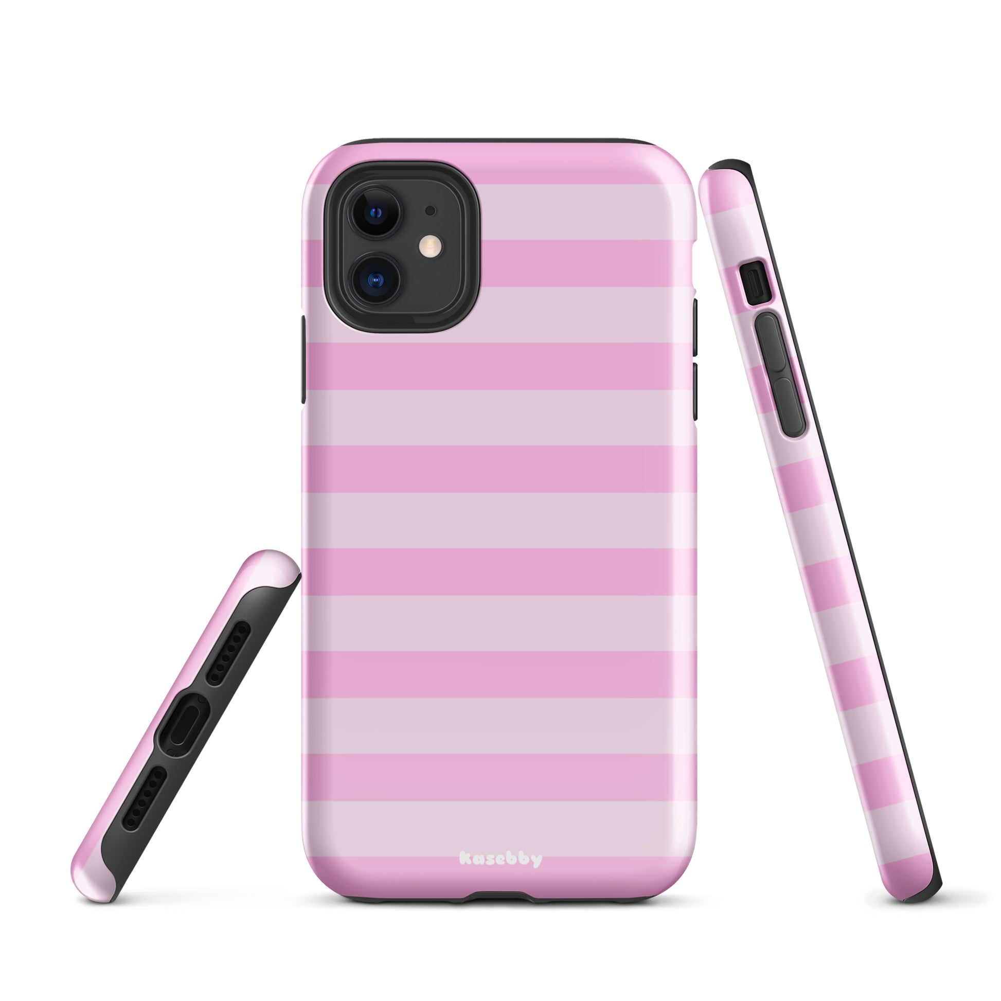 Pink Striped Phone Case - kasebby