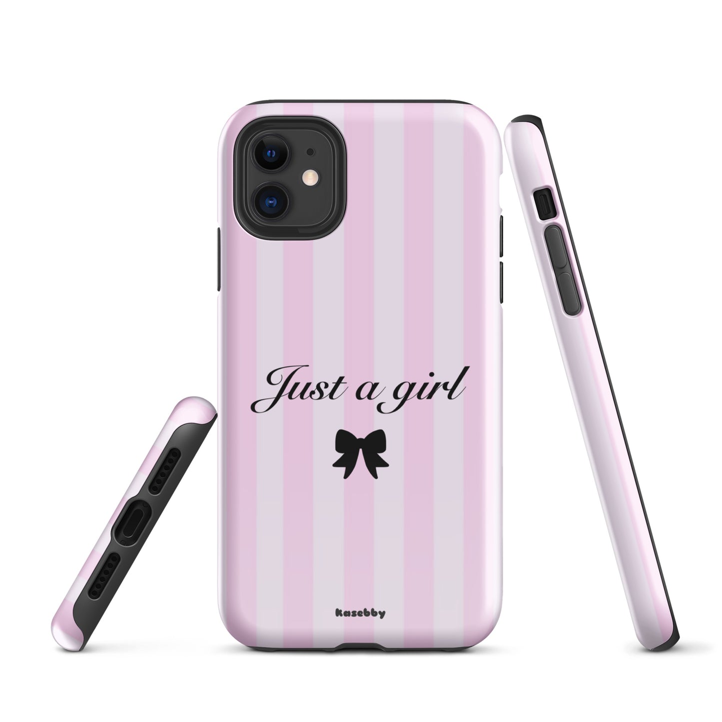Just a Girl Pink Coquette Aesthetic Phone Case