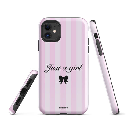 Just a Girl Pink Coquette Aesthetic Phone Case