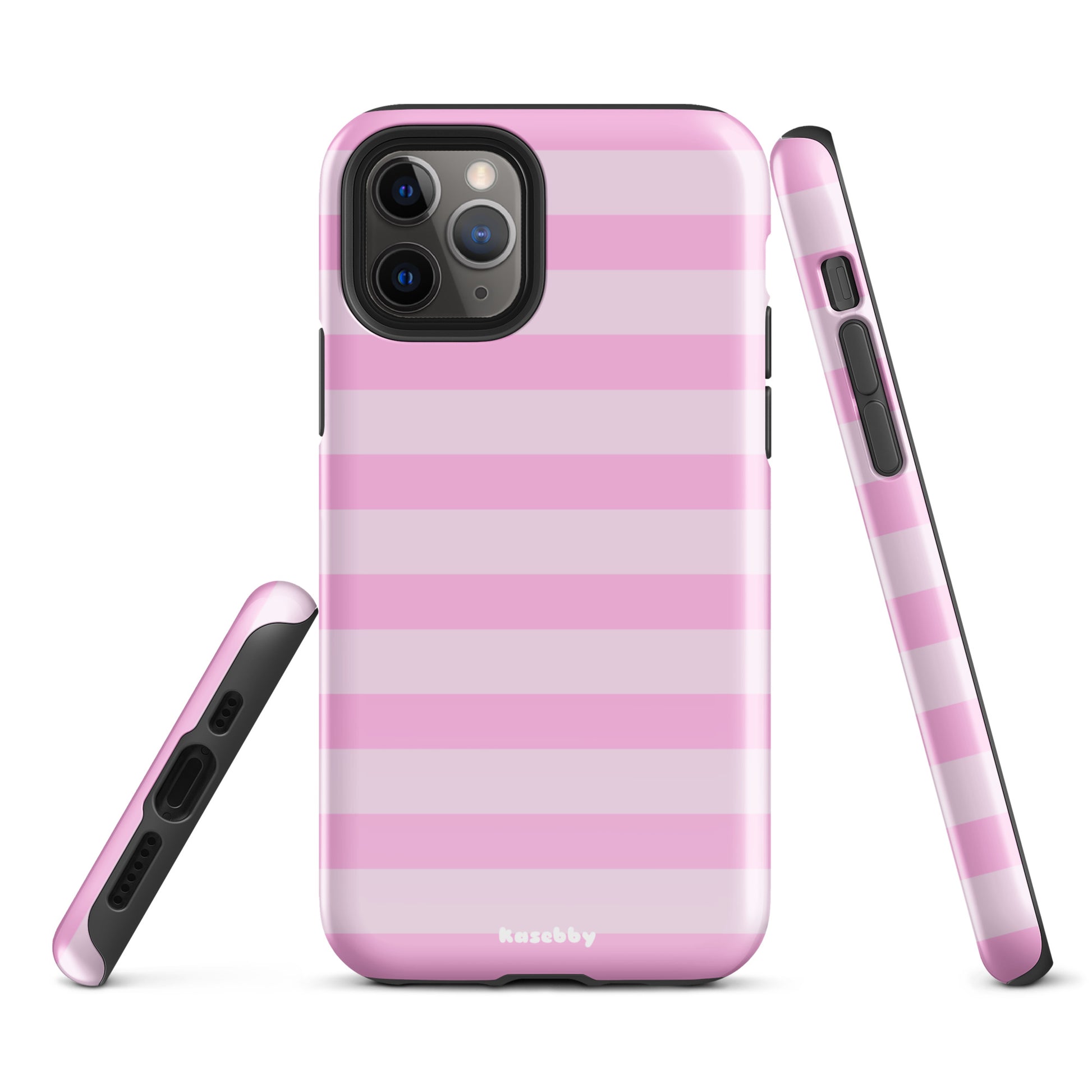 Pink Striped Phone Case - kasebby