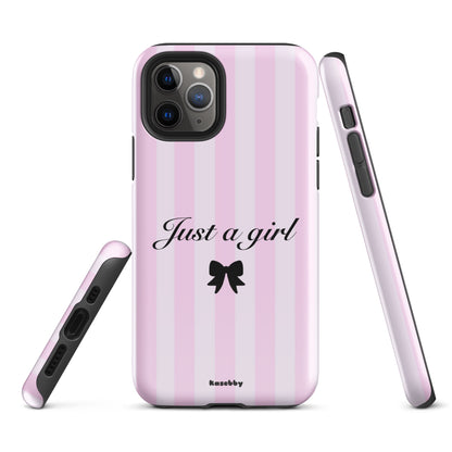 Just a Girl Pink Coquette Aesthetic Phone Case