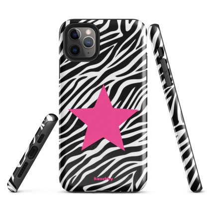 Zebra Print McBling Phone Case – Multi-Angle Durable Y2K Design