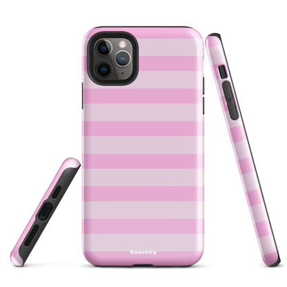 Pink Striped Phone Case - kasebby