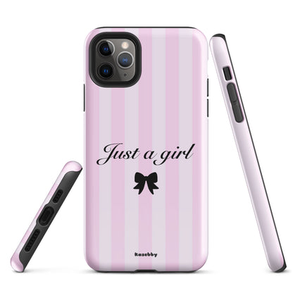 Just a Girl Pink Coquette Aesthetic Phone Case
