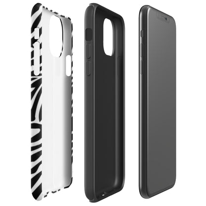 Zebra Print McBling Phone Case – Dual Layer TPU + Polycarbonate Shockproof