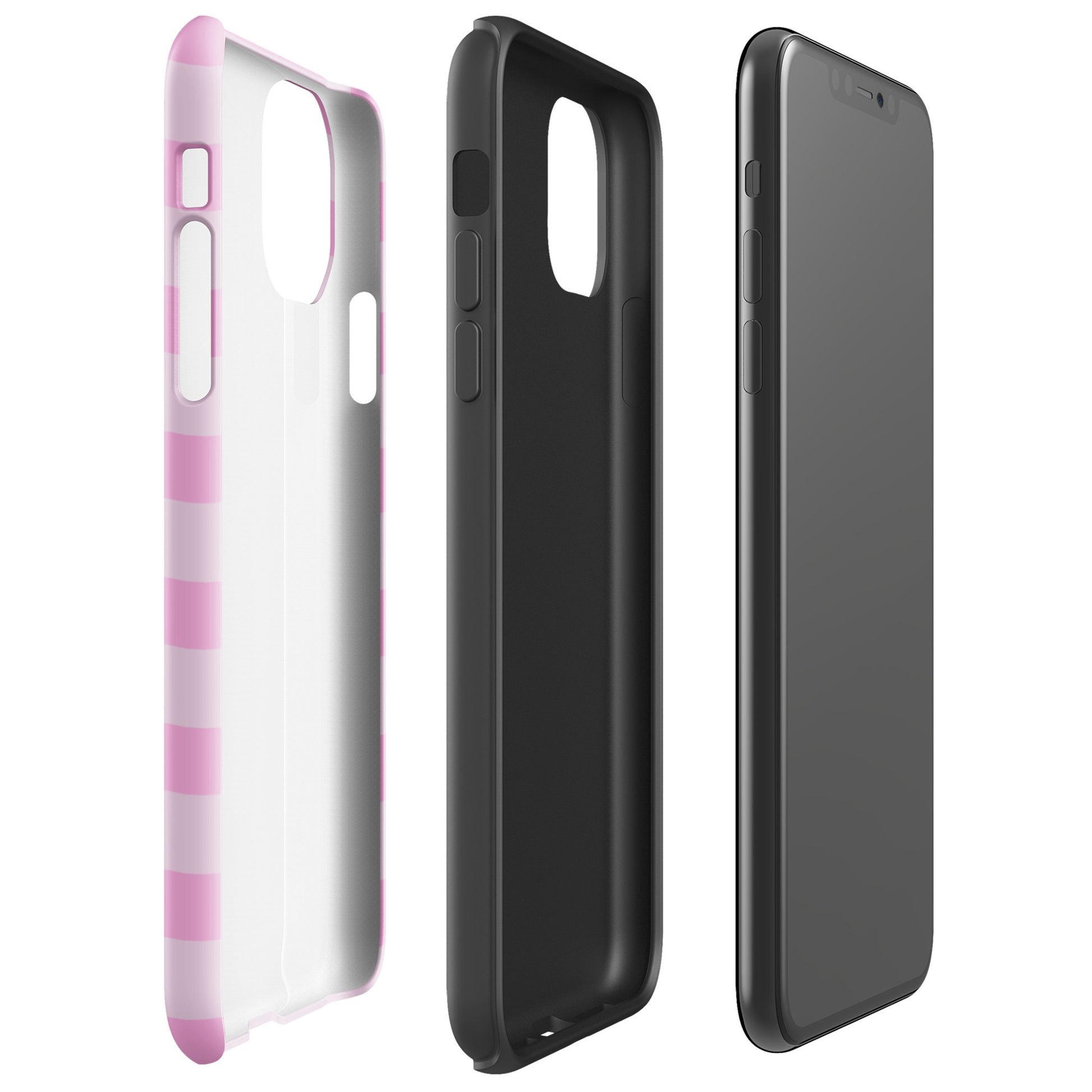 Pink Striped Phone Case - kasebby