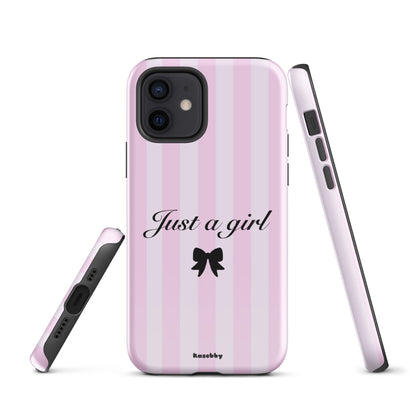 Just a Girl Pink Coquette Aesthetic Phone Case