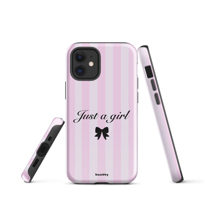 Just a Girl Pink Coquette Aesthetic Phone Case