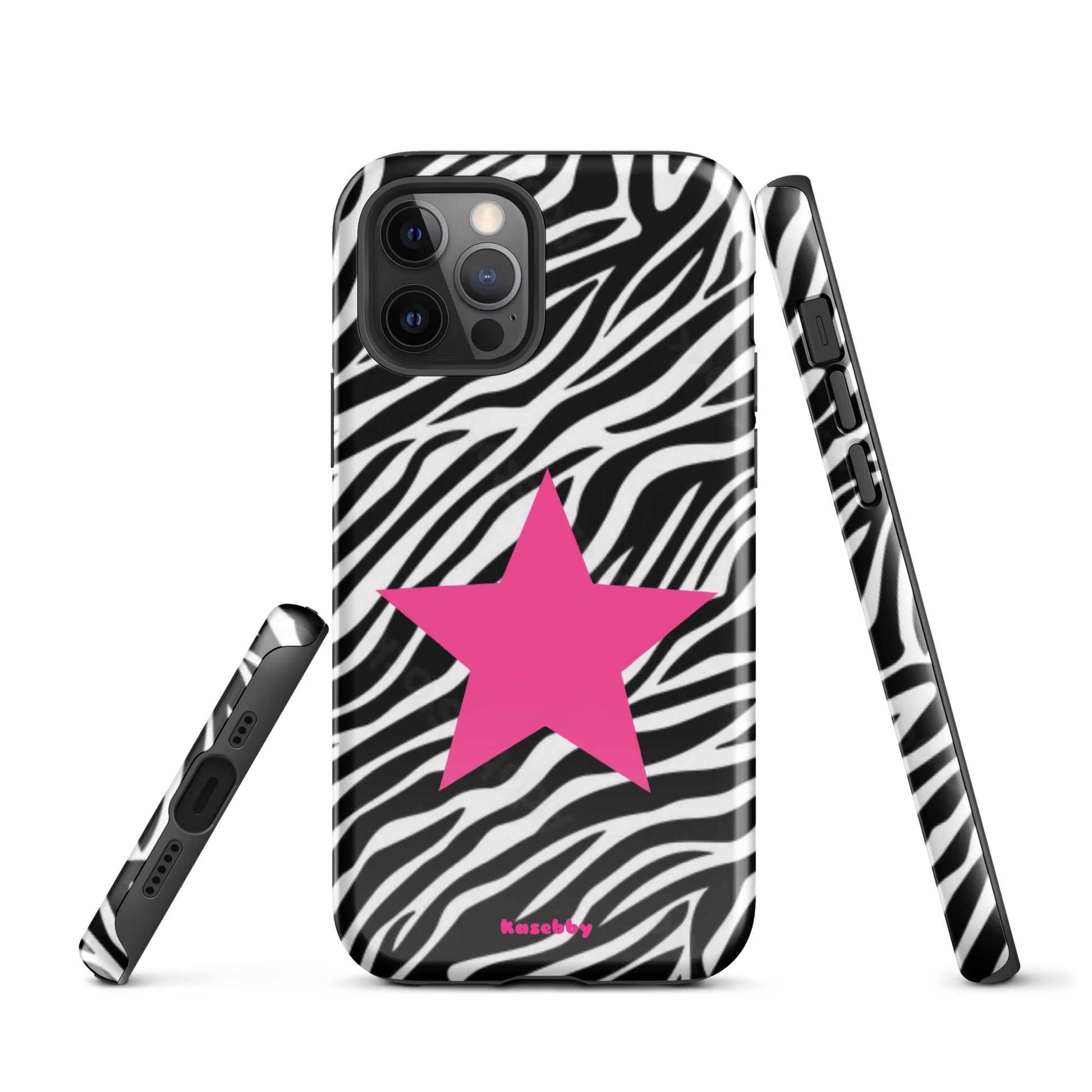 Zebra Print McBling Phone Case – Multi-Angle Durable Y2K Design