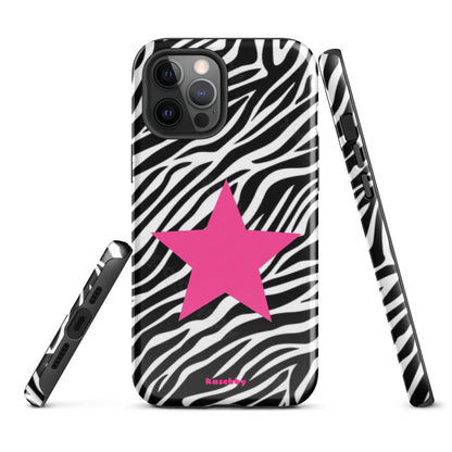 Zebra Print McBling Phone Case – Multi-Angle Durable Y2K Design