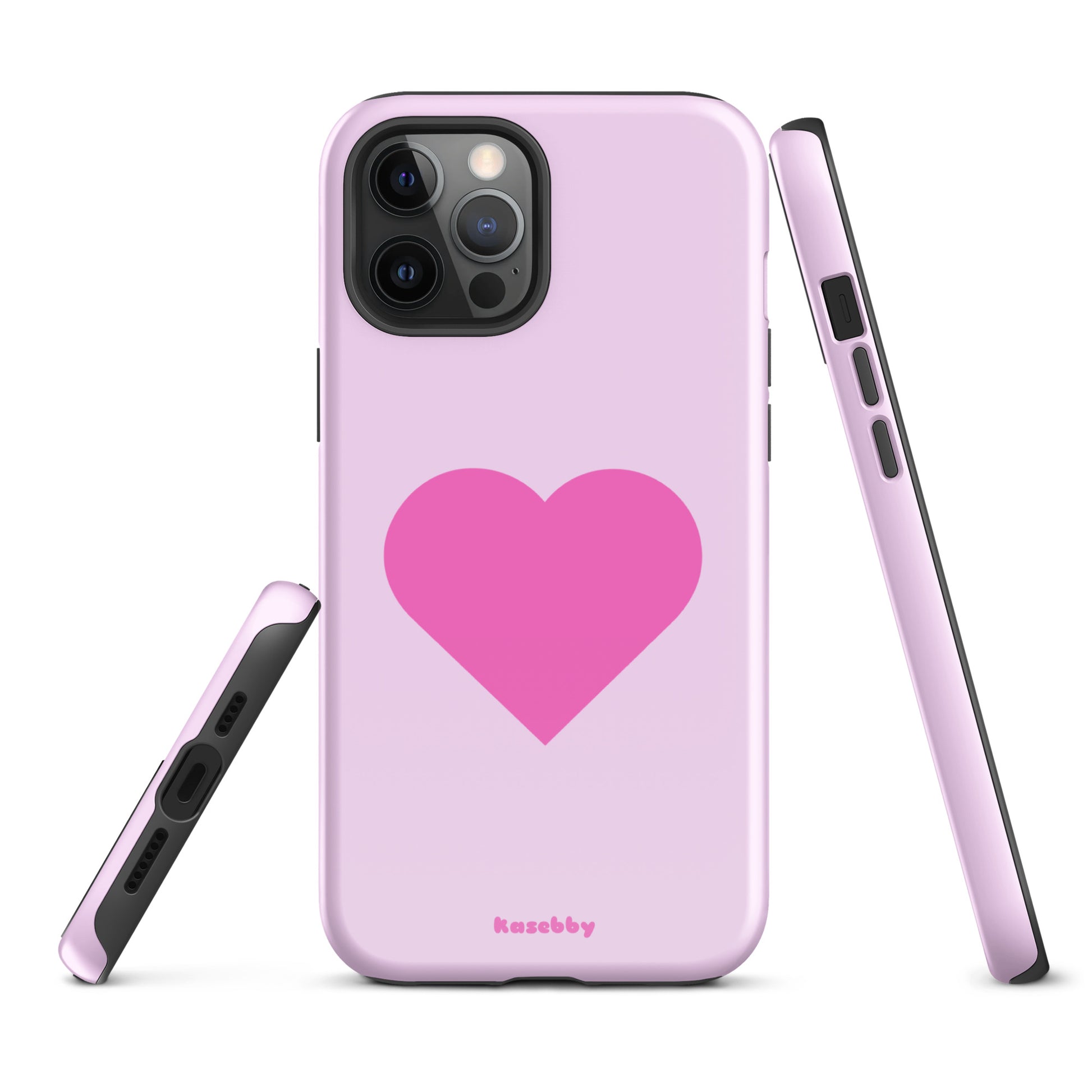 Pink Heart Cute Aesthetic Phone Case – Multi-Angle Durable View