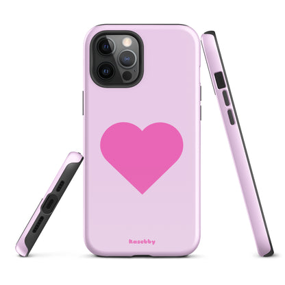 Pink Heart Cute Aesthetic Phone Case – Multi-Angle Durable View