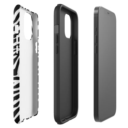 Zebra Print McBling Phone Case – Dual Layer TPU + Polycarbonate Shockproof