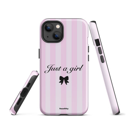 Just a Girl Pink Coquette Aesthetic Phone Case