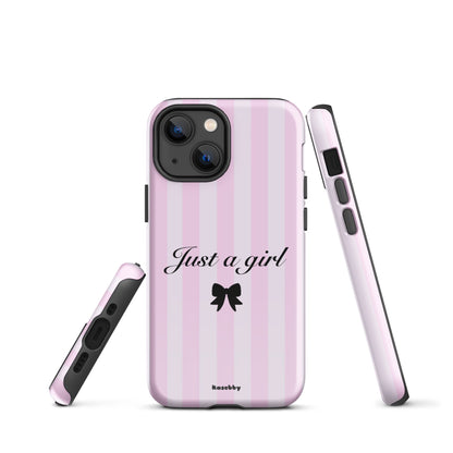 Just a Girl Pink Coquette Aesthetic Phone Case