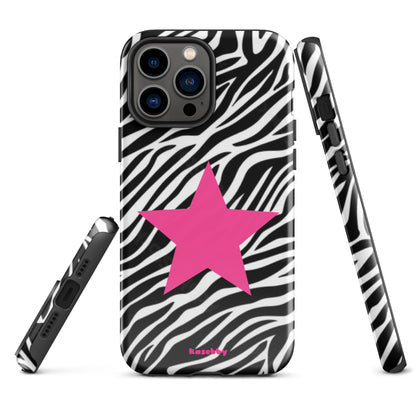 Zebra Print McBling Phone Case – Multi-Angle Durable Y2K Design