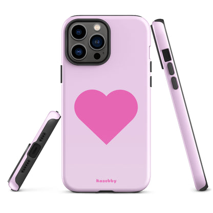 Pink Heart Cute Aesthetic Phone Case – Multi-Angle Durable View
