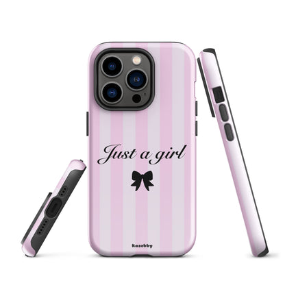 Just a Girl Pink Coquette Aesthetic Phone Case