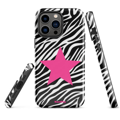 Zebra Print McBling Phone Case – Multi-Angle Durable Y2K Design