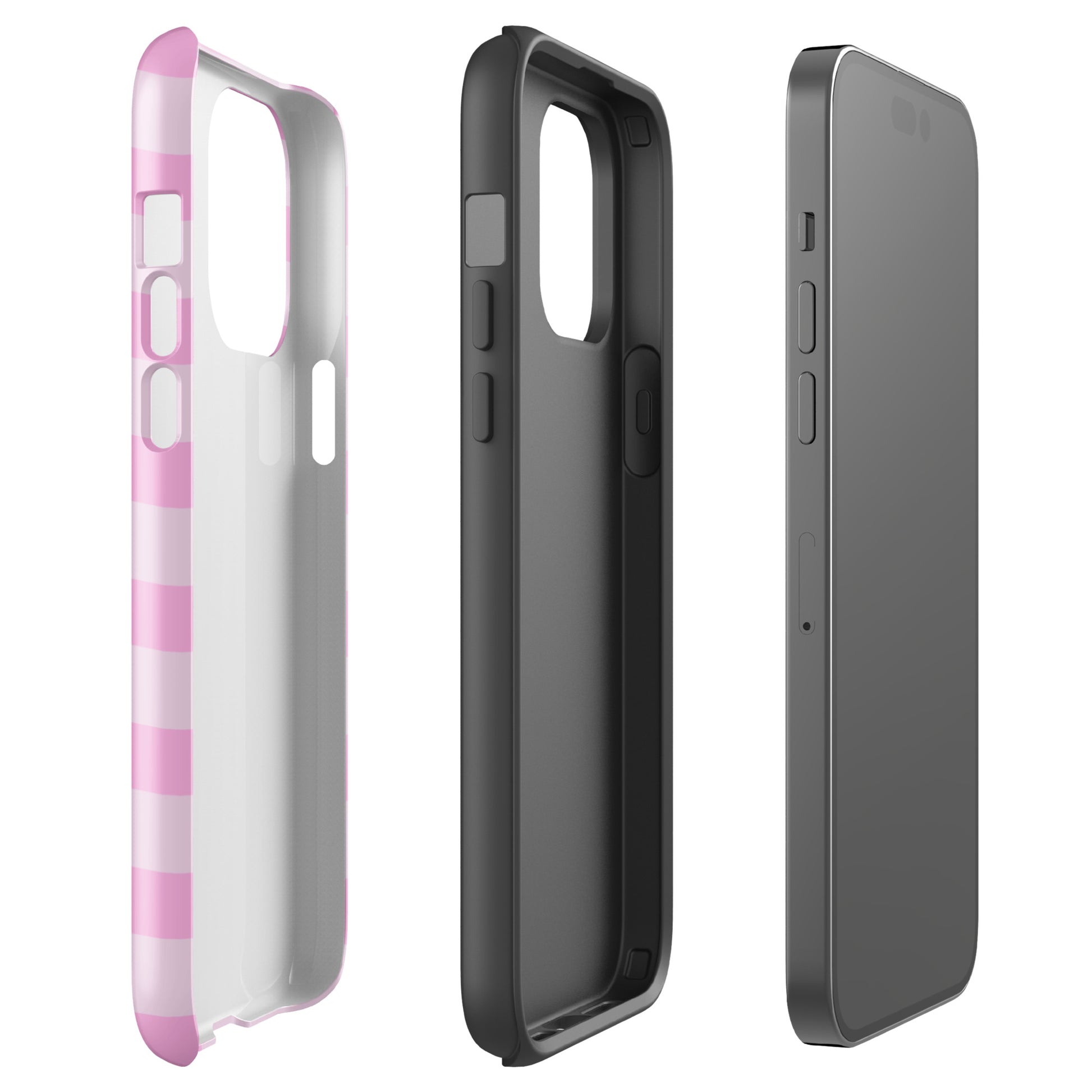 Pink Striped Phone Case - kasebby