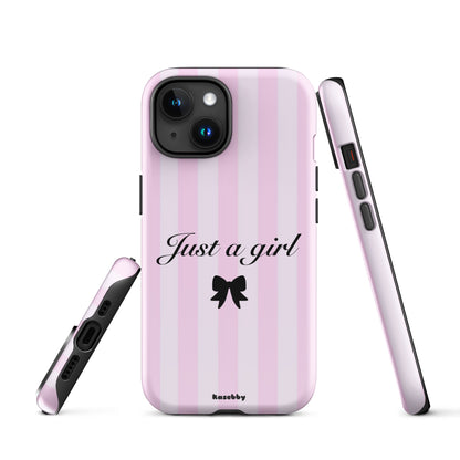Just a Girl Pink Coquette Aesthetic Phone Case