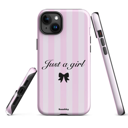Just a Girl Pink Coquette Aesthetic Phone Case