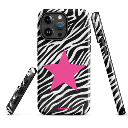 Zebra Print McBling Phone Case – Multi-Angle Durable Y2K Design