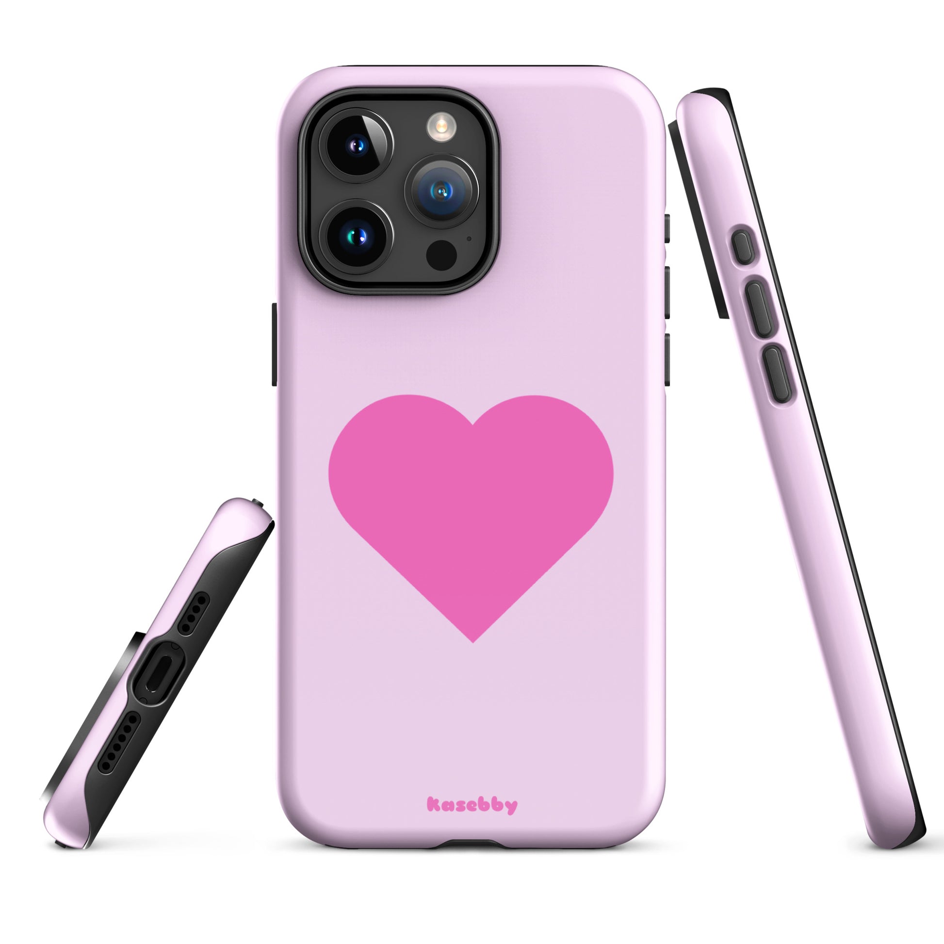 Pink Heart Cute Aesthetic Phone Case – Multi-Angle Durable View