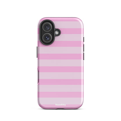 Pink Striped Phone Case - kasebby