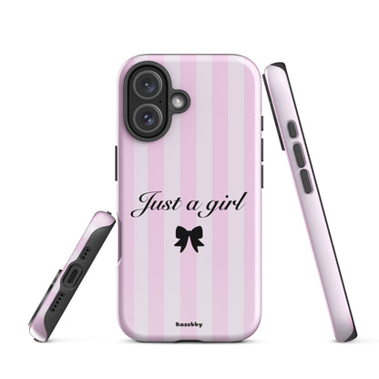 Just a Girl Pink Coquette Aesthetic Phone Case