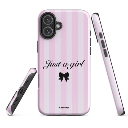 Just a Girl Pink Coquette Aesthetic Phone Case